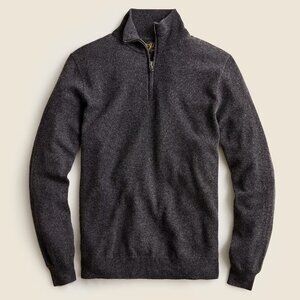 J.Crew Cashmere Half-Zip Sweater - Heather Charcoal Size Medium